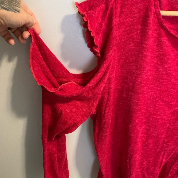 Lane Bryant Red Ruffle Sleeve Top - Size 14/16 - Picture 2 of 8